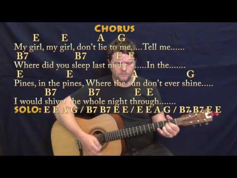 Where Did You Sleep Last Night (Nirvana) Guitar Lesson Chord Chart with Chords/Lyrics