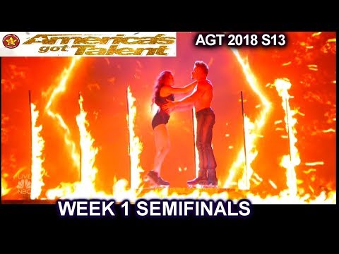 Duo Transcend Trapeze Duo & ROLLER SKATES IT'S FLAWLESS Semifinals 1 America's Got Talent 2018 AGT