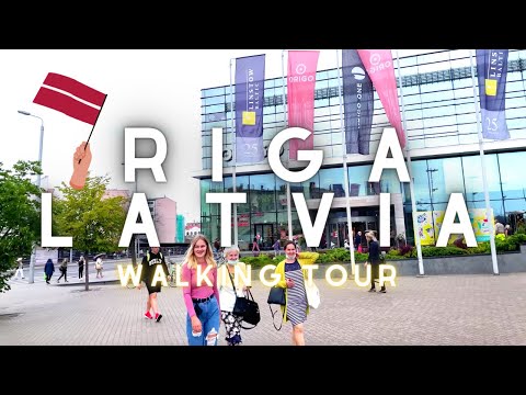 Riga Latvia Virtual Walking City Tour 4K 27 min