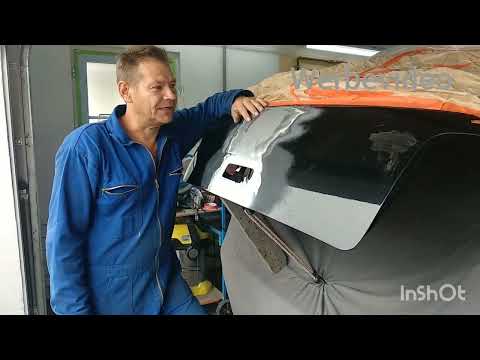 Spachtelmasse richtig auftragen. Spachteln Heckklappe Golf4