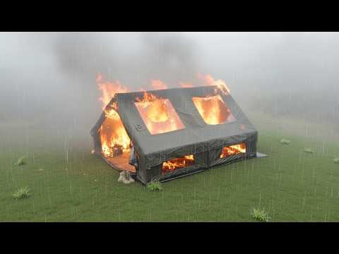 🌧️Camping In HEAVY RAIN! My Luxury Tent BURNED DOWN!