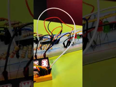 mcp23017 port expander connected to arduino, controls 14 segment display