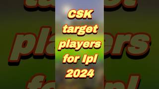Csk target players for Ipl 2024 ll csk new captain Chennai supar kings new squad  #ipl #csk #msdhoni