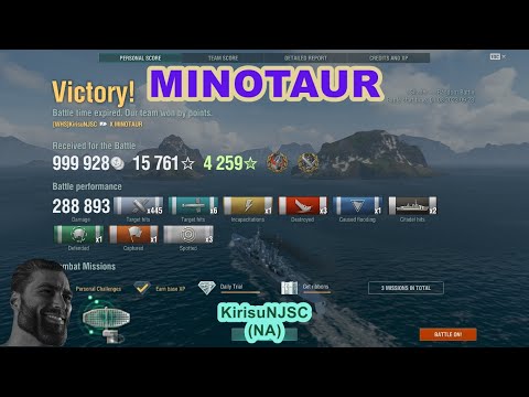 {Replay | 12.6}Tier 10 CL HMS Minotaur by KirisuNJSC(NA) - Chad radar Mino with 3k bxp & 288k damage