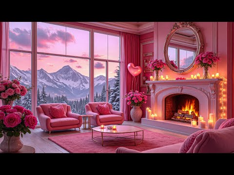 Happy Valentine's Day 💖 Relaxing Valentine Background Music 🌹💝 Cozy Valentine's Day Fireplaces 24/7