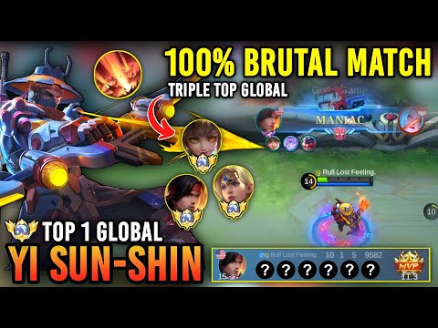 BRUTAL MATCH!! TOP 1 GLOBAL YI SUN-SHIN BEST BUILD 2023 | YI SUN-SHIN GAMEPLAY - MOBILE LEGENDS