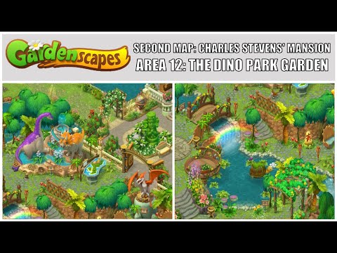 Gardenscapes: New Acres Gameplay Part 10 - Restoring Area 12: The Dino Park Garden