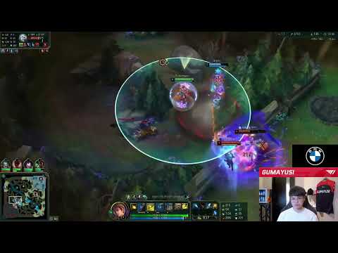 T1 Gumayusi kiting a 2v5 on his Ezreal and killed 4 of them (ft. Hoit's Karma) | Stream Highlights