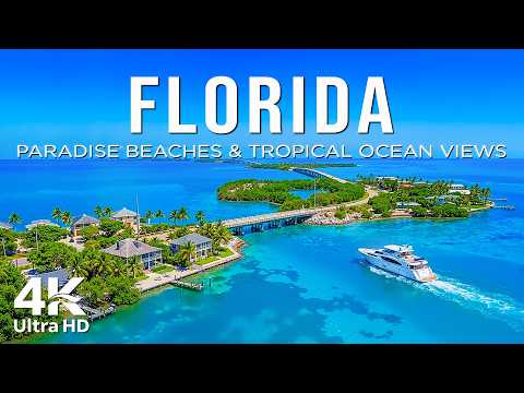 Florida 4K Drone Footage | Miami Beach, Scenic Coastline & Luxury Yachts, Emerald Blue Paradise