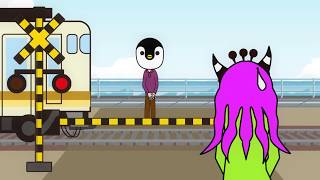 【ふみきりアニメ】 なぞなぞトレイン