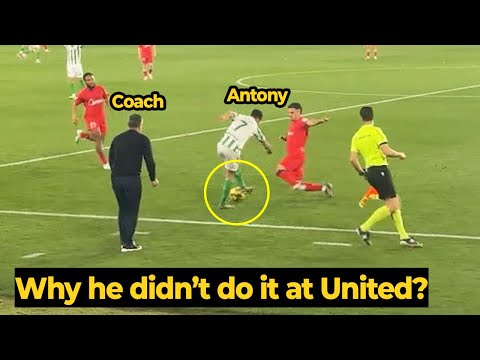 Coach can't belive Antony did rainbow flick and historic nutmeg to end the match against Sevilla