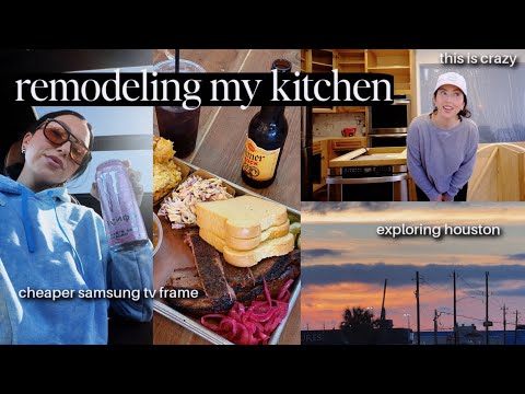 WEEK 1 kitchen remodel! crazy progress, DIY tv frame and some texas bbq...moving 𝒗𝒍𝒐𝒈 ep.8