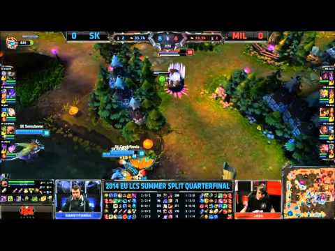 LCS 2014 EU Summer Playoffs Quarterfinals SK - MIL Game 1 Highlights