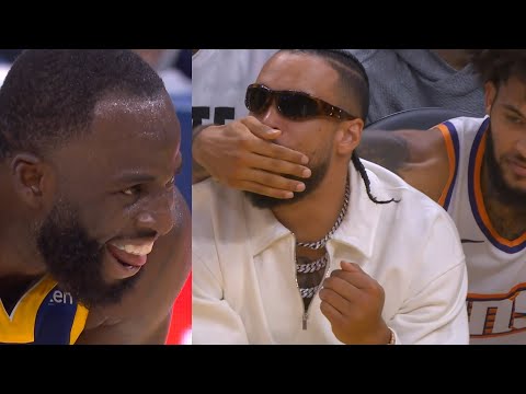 Dillon Brooks gets tech while not playing for having words with Draymond and ref 😂