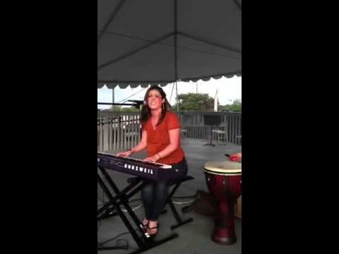 Kelly Murray sings a Jewel cover at the Nashville Sounds ga