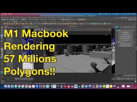 Testing Apple M1 Chip MacBook Pro with Maya OVER 57 MILLIONS TRIANGLES!!
