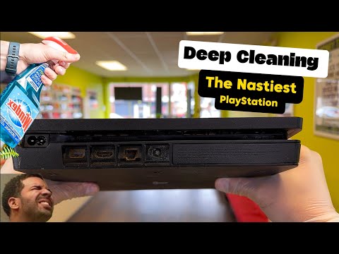 Deep cleaning and fixing the Nastiest #playstation  I’ve ever seen 🤢🤮 #gross #asmr #nasty #hair