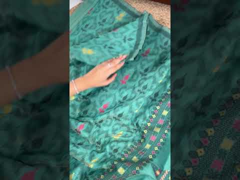 Mehendi Classic Poly Cotton Saree with Intricate Thread Weaving Work – Lightweight Everyday & Occasion Wear Unstitched Blouse Included