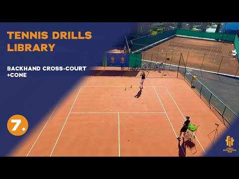 Top tennis drills: Backhand Cross court+cone