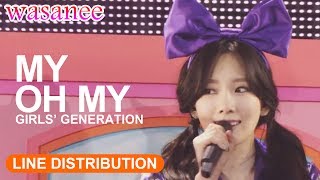 Girls&#39; Generation/Snsd - My Oh My (OT8) - Line Distribution (Color Coded Live)