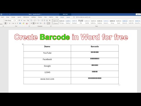 How to create a barcode in word for free