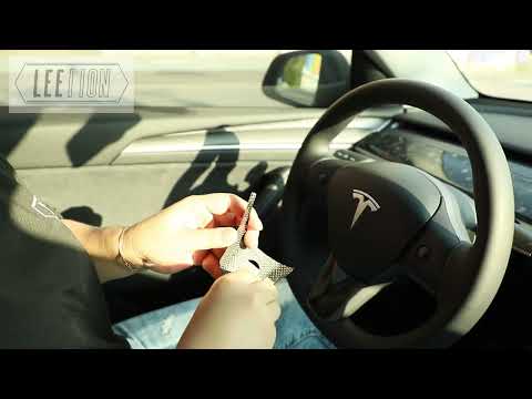 How to install 3PCS DRY CARBON FIBER STEERING WHEEL COVER FASCIA FOR TESLA MODEL 3 MODEL Y GLOSS