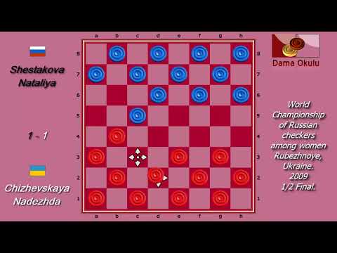 Shestakova Nataliya (RUS) - Chizhevskaya Nadezhda (UKR). World Draughts-64_women. Semifinal.