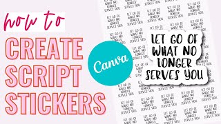 How To Create Script Stickers Using Canva | Planner Stickers | Canva Tutorial