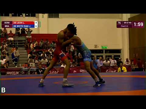 BRONZE GR - 67 kg: L. DE LEON (DOM) v. J. DE BRITO RAM (BRA)