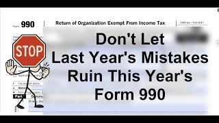 Avoid Last Year's Mistakes on This Year's 990