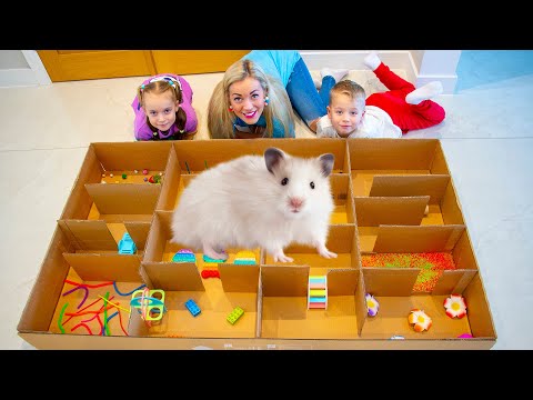 Gaby and her Hamster Rosie escape from the Cardboard Maze