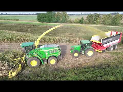 Mais häckseln 2023 im Oderbruch John Deere 8300i "Team Bayer"