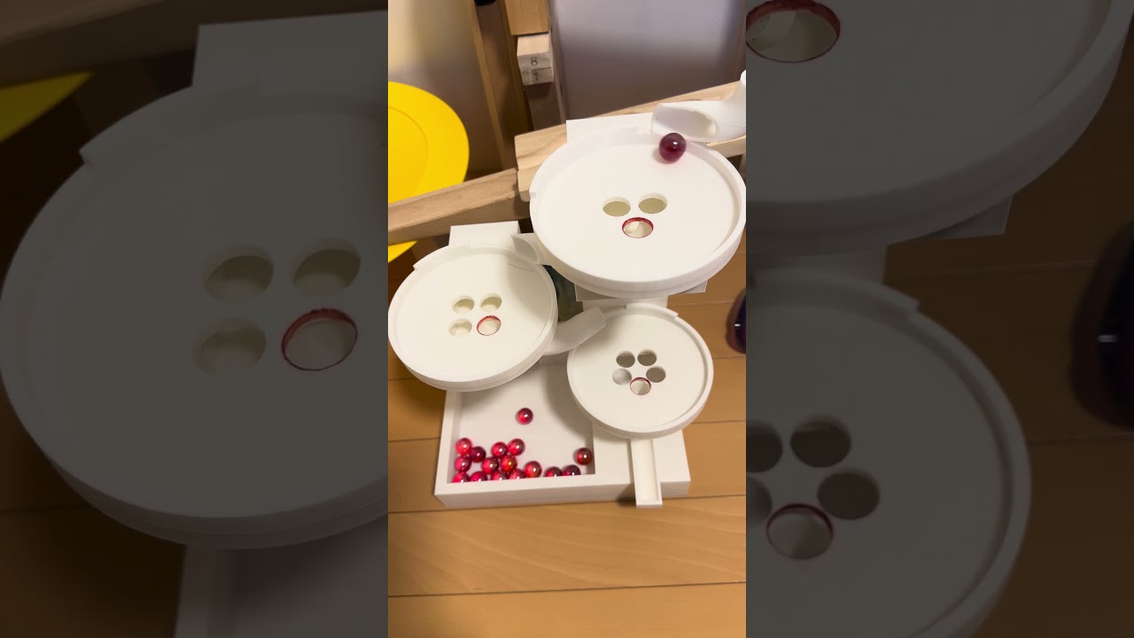 カイジっぽい？❶❾ 3Dプリンターで作った、3段クルーンにビー玉を転がす。全然最後までなかなかいかない。#marblesrace #automobile #marblesofig #marblerun