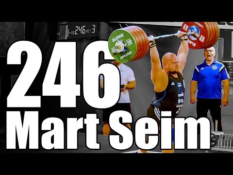 Mart Seim (149kg Estonia) 246kg Clean and Jerk - 2017 European Championship