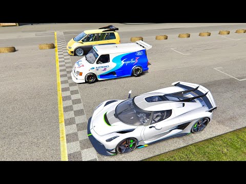 Koenigsegg Jesko vs Ford Transit III vs Renault Espace F1 - Highlands