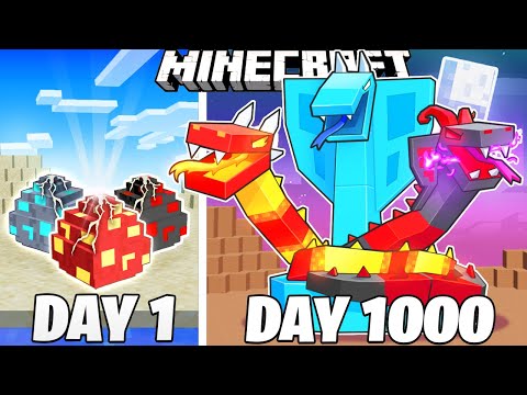 1000 Days Survival as Snakes in Hardcore Minecraft!
