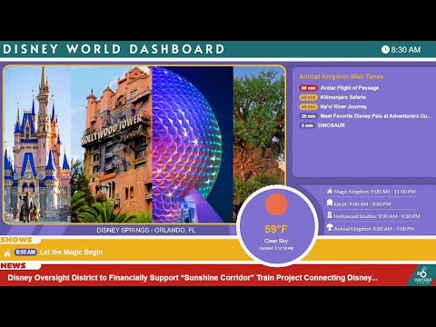 Disney World Dashboard - Disney Cams, Park Info, News & More
