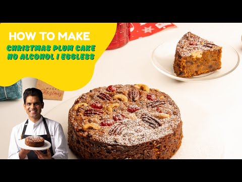 Christmas Plum Cake Without Alcohol & Eggs | Easy Instant Plum Cake I bakery style cake
