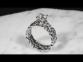 video - Delicate Leaf Engagement Ring with Radiant Cut Diamond