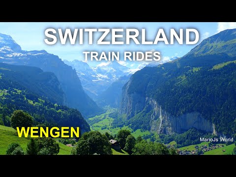 Malerische Schweizer Zugfahrt 🇨🇭Von Lauterbrunnen nach Wengen im Frühling, Sommer, Herbst und Winter