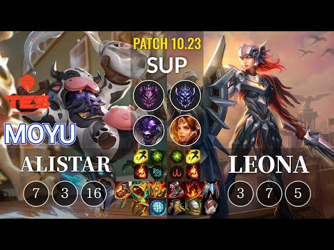 TES Moyu Alistar vs Leona Sup - KR Patch 10.23
