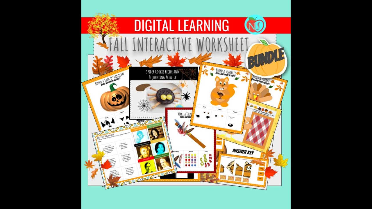 Fall Interactive Worksheet BUNDLE | Drag and Drop Activities | Printable