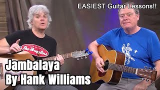 Jambalaya By Hank Williams EASIEST Guitar Lesson - 2 fingers or 2 chords
