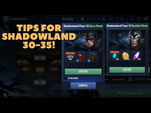 SHADOWLAND FLOORS 30-35 Are No Joke! Some Tips and Some FAILS :D - Marvel Future Fight