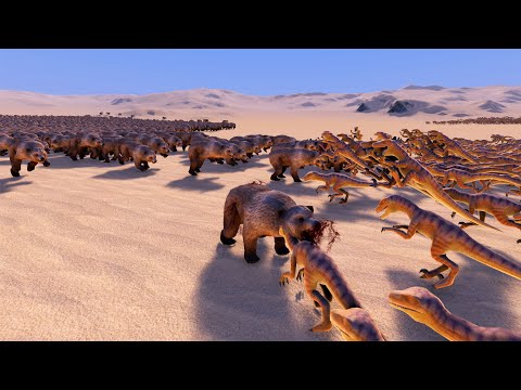 14K VELOCIRAPTORS vs 5K BEARS UEBS - Ultimate Epic Battle Simulator