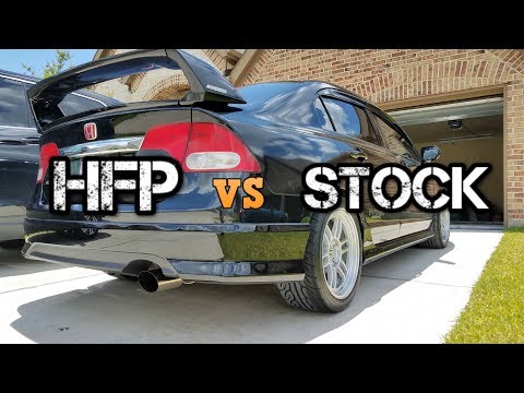 8th Gen Honda Civic Si Stock Muffler vs HFP Muffler & Megan Racing Midpipe