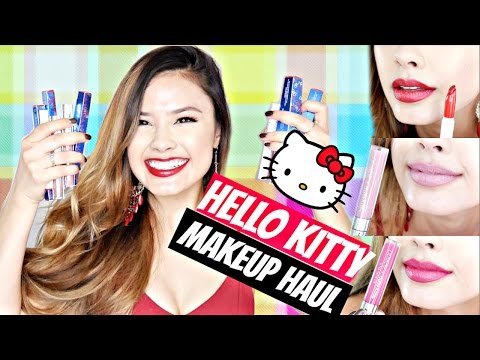COLOURPOP x HELLO KITTY COLLECTION HAUL | Try-on & Swatches Video
