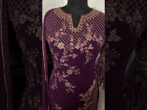 Feshopee fashion purple designer unstitched salwar suit, siz...