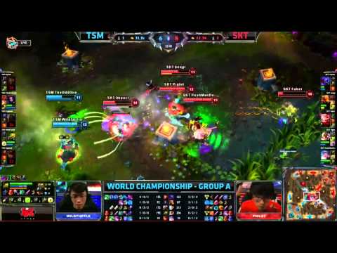 [LoL-S3WC] TSM vs SKT - Wildturtle Amazing Play with Twitch (Double kill)