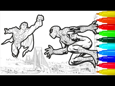 Spiderman & Superman Coloring Pages